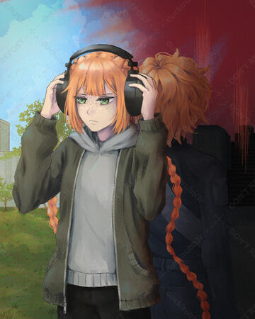 Half body, full render + background (2 characters)